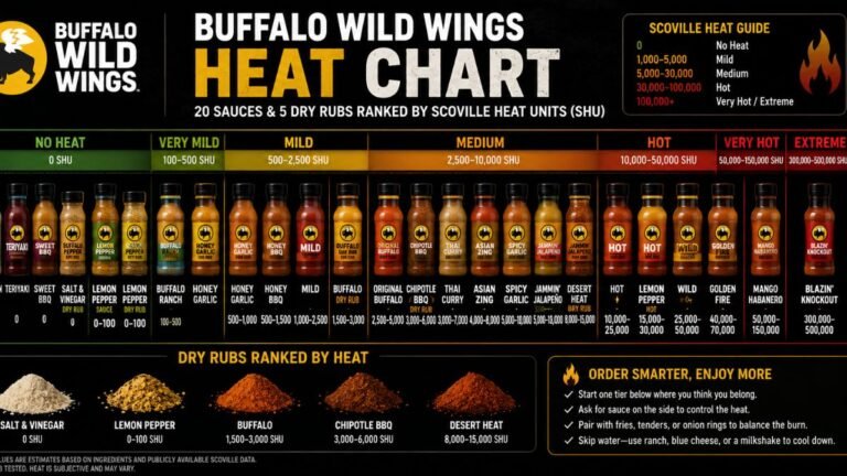 Buffalo Wild Wings Scoville Chart